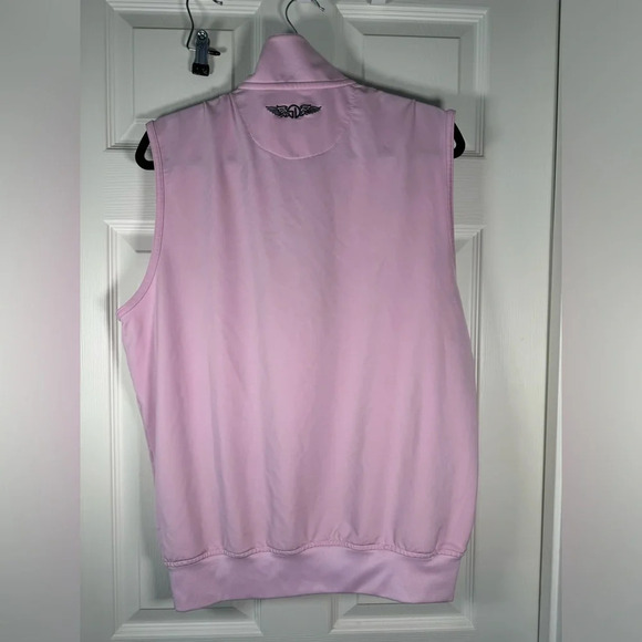 Straight Down Clothing Co Pink Golf Vest Quarter Zip Size Small - Picture 5 of 6
